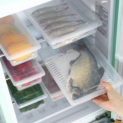 New Transparent Food Storage Box Drain Tray Sealed Refrigerator Organizer with Lid Frozen Storage Box Refrigerator