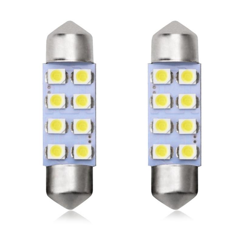 Festoon LED Tail Bulbs 31/36/39/41mm Double Pointed 12V 8SMD 1210 Car Interior Dome Reading Trunk License Plate Lights