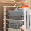 Stainless Steel Foldable Pants Hangers - Space Saving, Closet Organizers for Jeans, Leggings, Trousers, Slacks