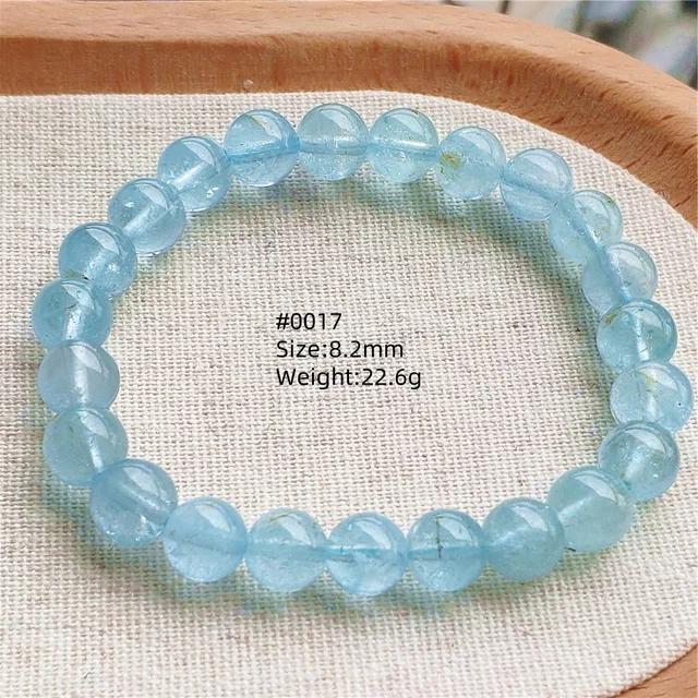 Natürlicher Blauer Topas Klare Runde Perlen Trendiges Unisex Armband Schmuck Party Geschenk 7mm 8mm AAAAAA