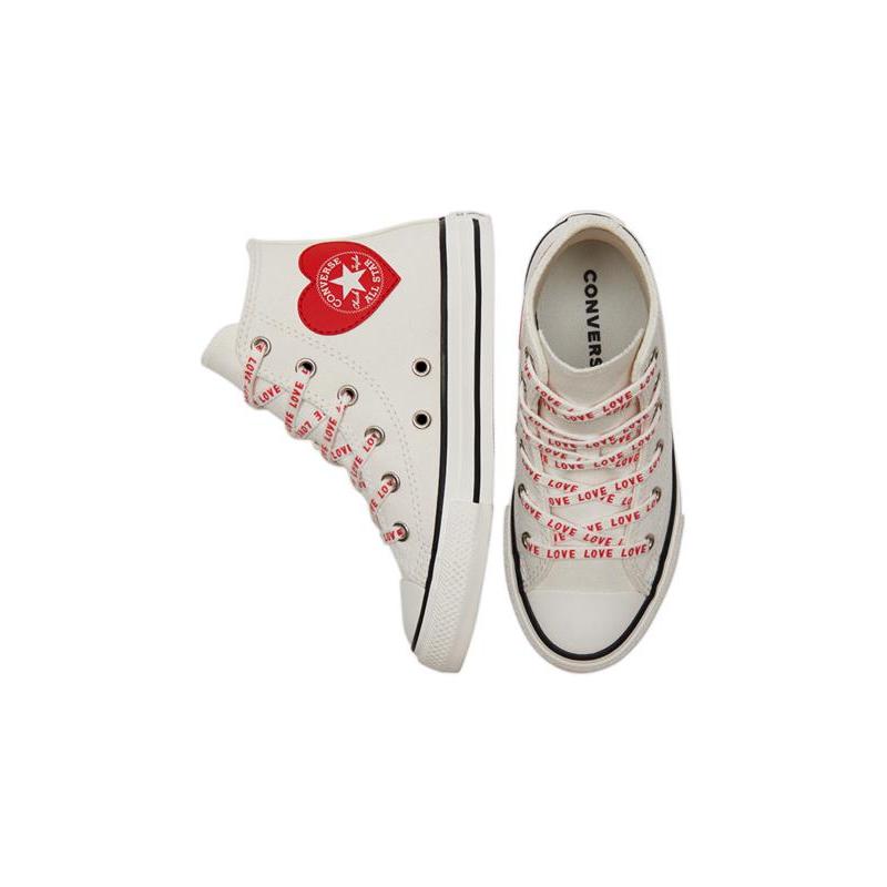 Converse Chuck Taylor All Star High Top Canvas Shoes White Red Baby