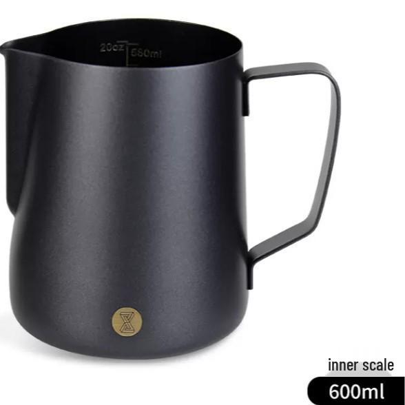Thickened 304 Stainless Steel Latte Art Pitcher with Pointed Spout for Professional Milk Frothing.