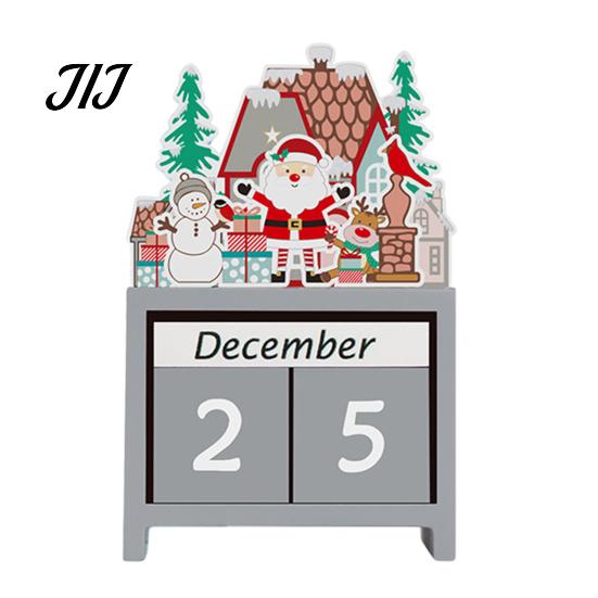 Nordic Style Christmas Decor Countdown Blocks, Desktop Advent Calendar with Movable Season Home Days Until Xmas Ornament for Office Gift Kids