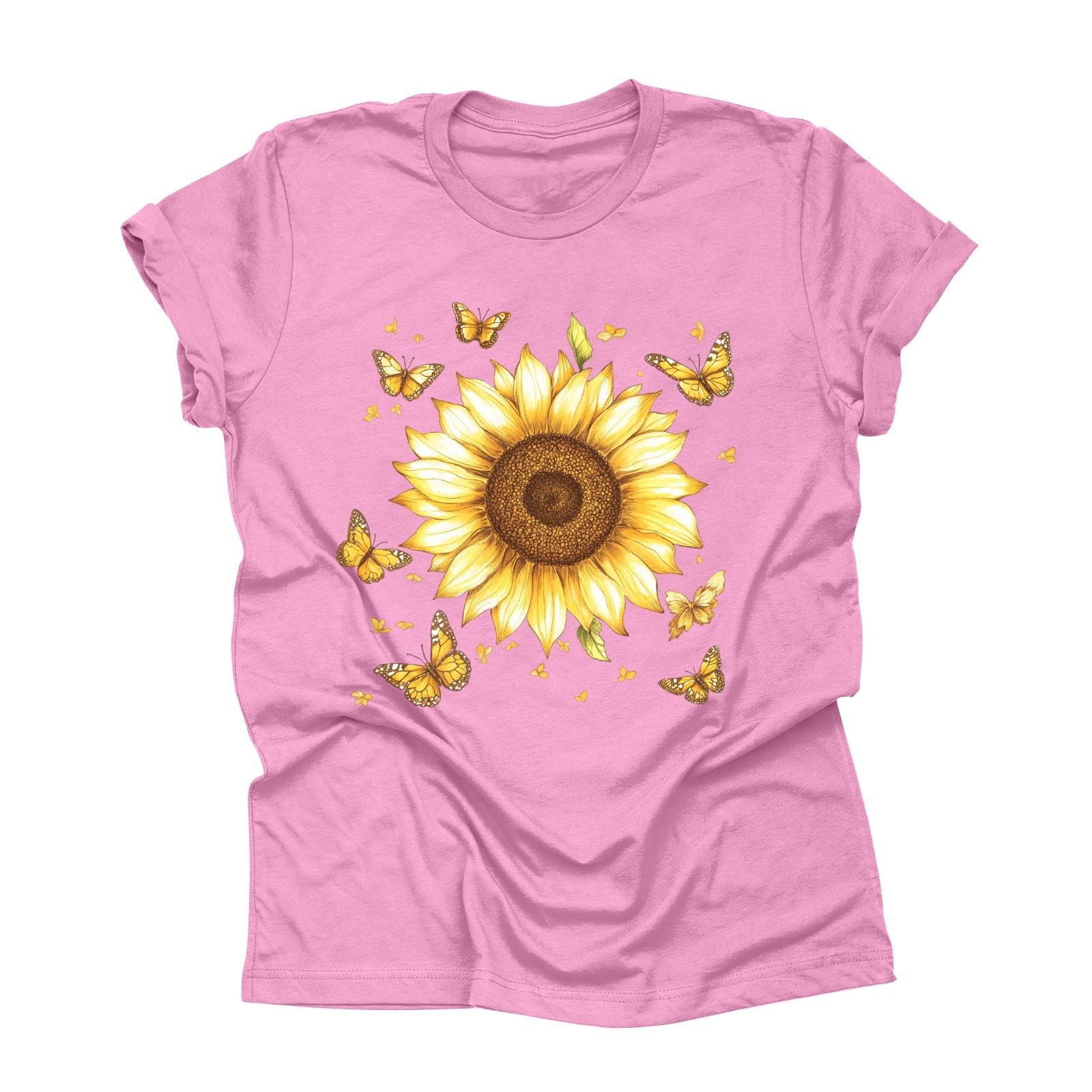 Футболка свободного покроя унисекс с круглым вырезом и принтом S розовый 1530₽