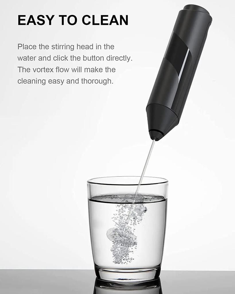 Electric Milk Frother Handheld Whisk With Bracket For Latte, Hot Chocolate, Eggs With Stand - Kitchen Gadget