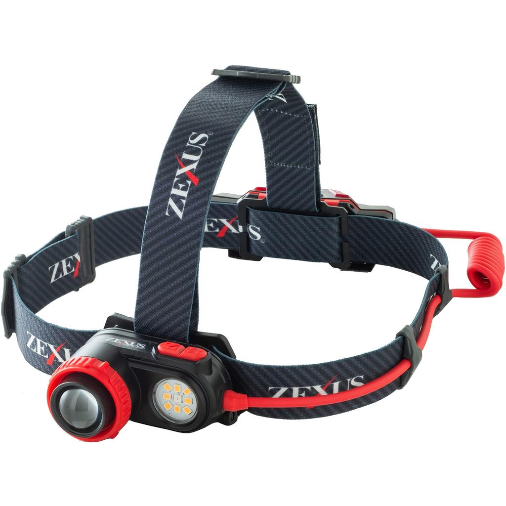 Fuji Lighting ZEXUS Rechargeable LED Light 1200 Main LED Run Up To 35 and Warm ZX-R730 [Maximum Lumens, Time Hours, White, Red, White]