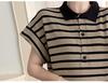 2026 Korean Striped Casual Maternity Polo Dress
