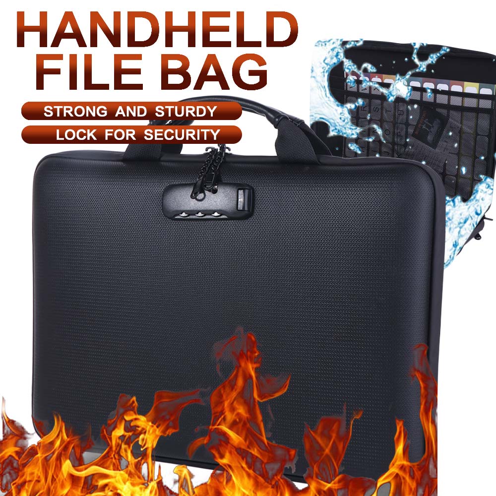 Waterproof Handheld File Bag 13 Accordion Pocket Portable Safe Storage Case  Home