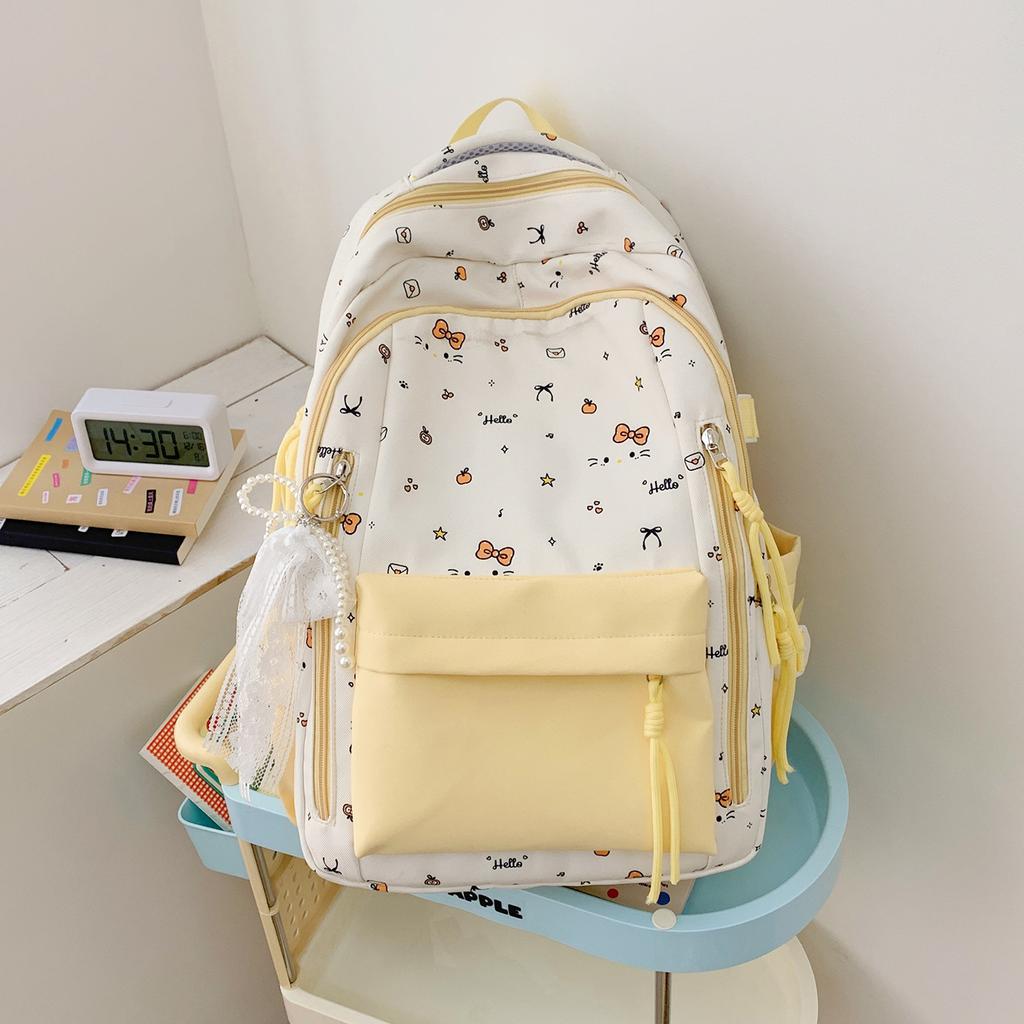 Schoolbag new high-value Japanese fresh and sweet literary and cute butterfly backpack junior high school students lightweight travel backpack