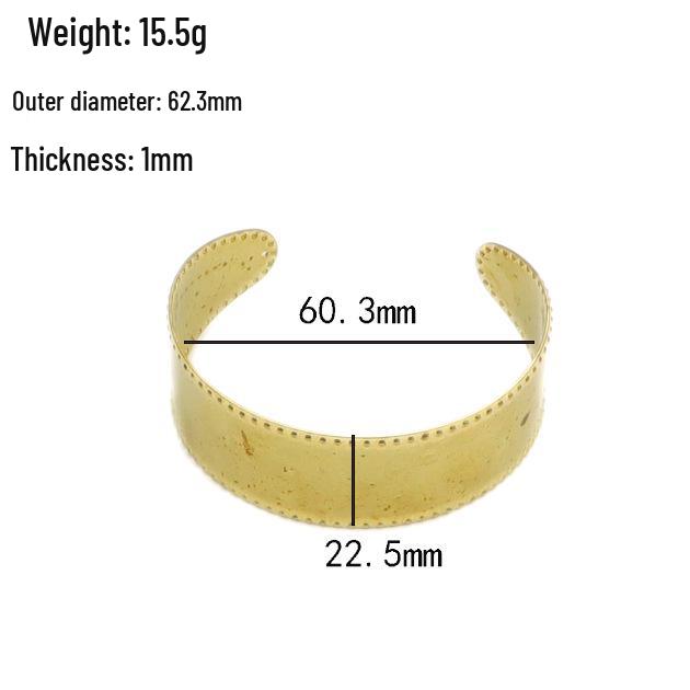 Korean Minimalist Retro Brass Wide Band Lace Design Bracelet