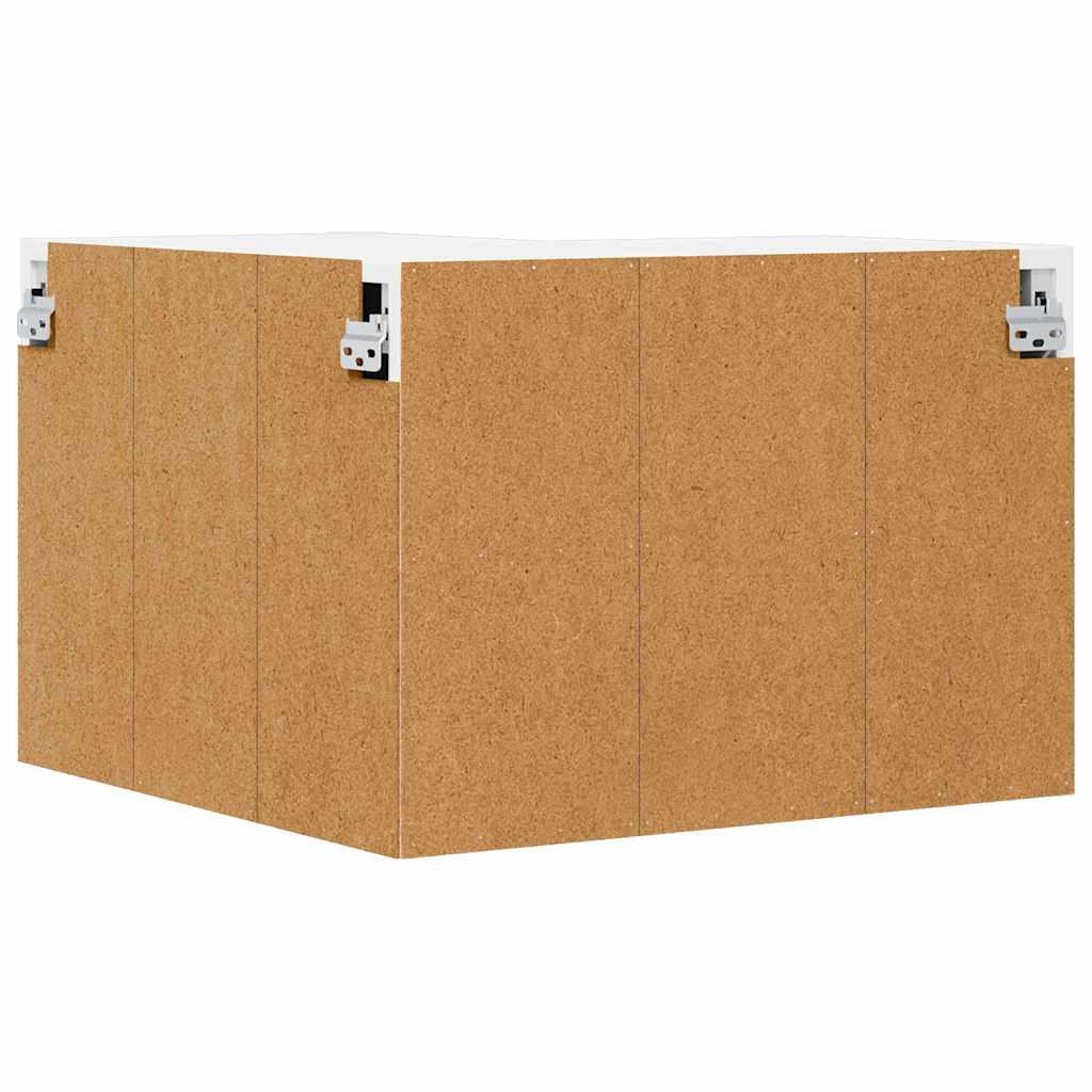 Wall Mounted Corner Cabinet with Storage White 57 X 57 X 40 Cm Particleboard