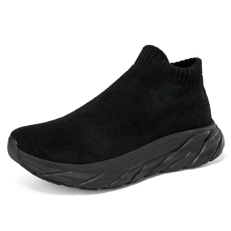 Autumn and winter suede sneakers men's and women's velvet platform casual shoes couple warm cotton shoes short boots spot