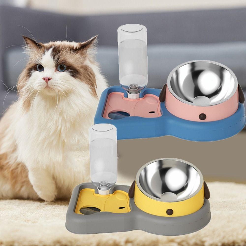 Large Capacity 3 in 1 Cat Bowl Protection Neck Dog Water Dispenser  for Home