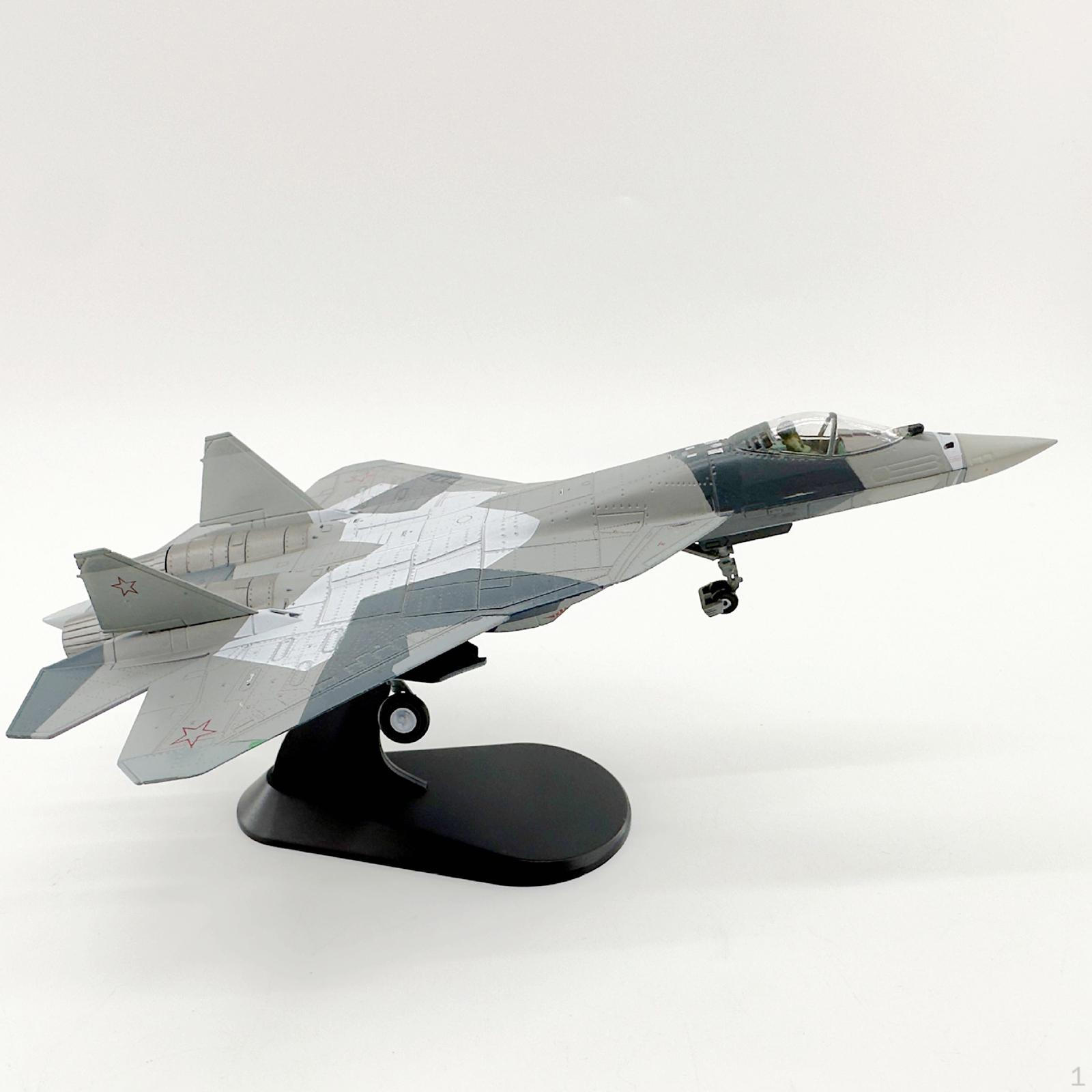 1:Модель самолета-истребителя Су-57 в масштабе 1:100 Подарок коллекционеру Симулированная реалистичная фигурка самолета
