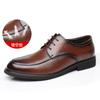 Large Size Black Lace-up Four-season Leather Shoes Dress Work Non-slip Round Head Business Dad Shoes Retro Style