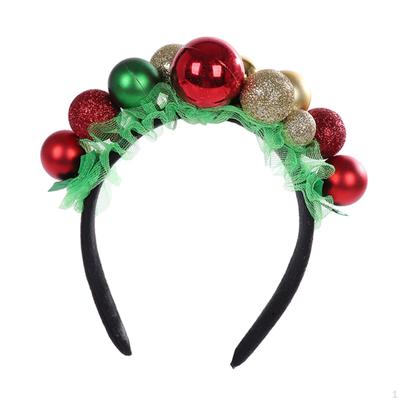 Christmas Ball Bell Headbands Hair Band Comfortable Decorative Headdress Xmas Hoop for Carnival