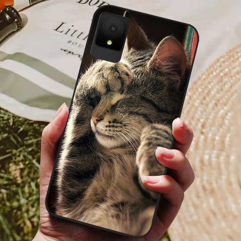 For TCL 502 Case Shockproof Soft Silicone TPU Bumper for TCL 502 Global Cover Cat Luxury  TCL502 Cute Cartoon Shell