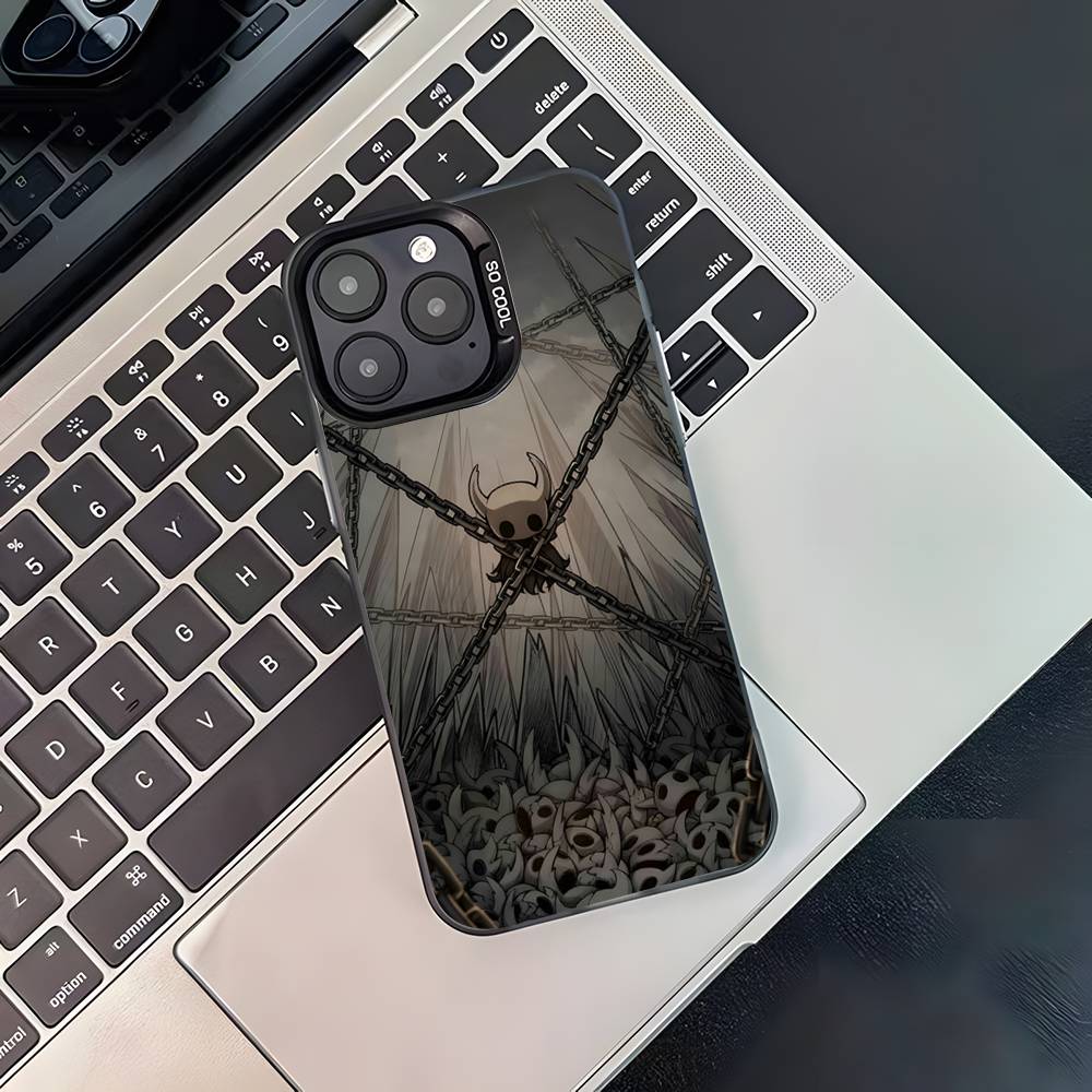H-Hollow Knight Silksong Phone Case For iPhone 17,16,15,14,13,12,11,Pro,XS,Max,Plus,Mini,SE4,E Black Matte Shockproof Cover