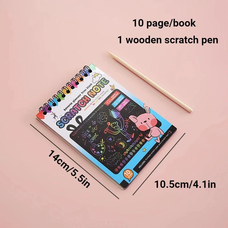 

Children s DIY Graffiti Books Montessori Educational Toys Rainbow Magic Children s Scratching Paper Colorful Painting Book Set синий