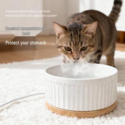 Heated Ceramic Pet Water & Yogurt Bowl for Cats & Dogs