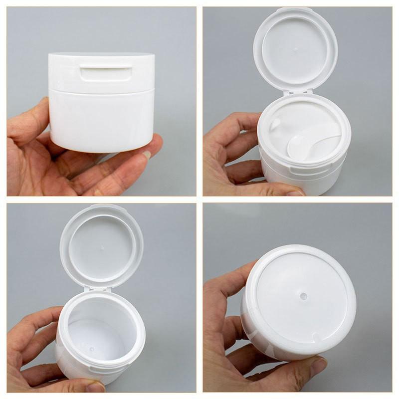 50G Boca Larga Tampa Flip Incluída Frasco de Pó Dental Pote de Creme Removedor de Maquiagem Recipiente para Almofadas de Algodão