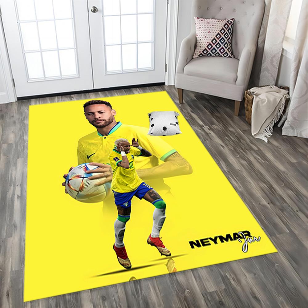 Brazilian Football Star rug for living rooms, bedrooms, home décor, and as gifts.