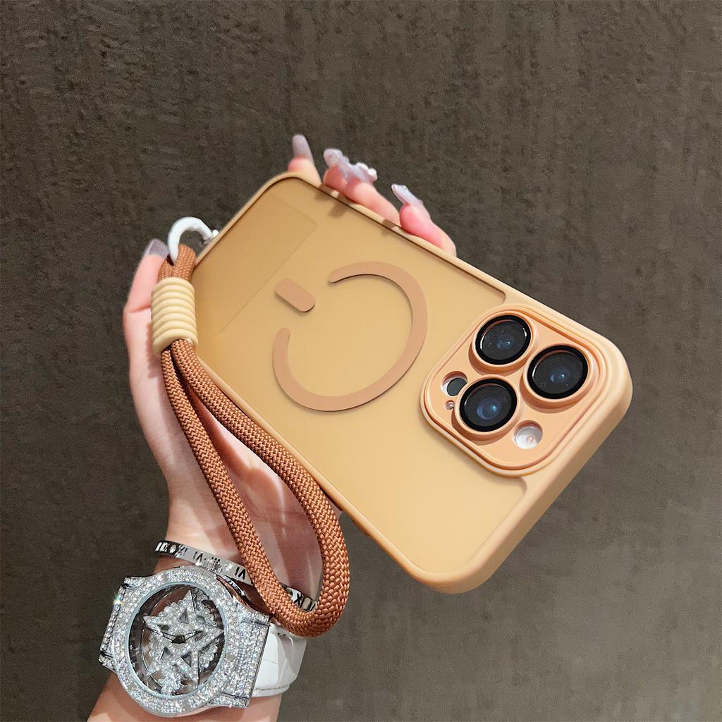 With Lanyard Translucent Hard Magnetic Case For iPhone 17 Air 16 15 14 13 12 11 Pro Max Plus Magsafe Wireless Charging Cover