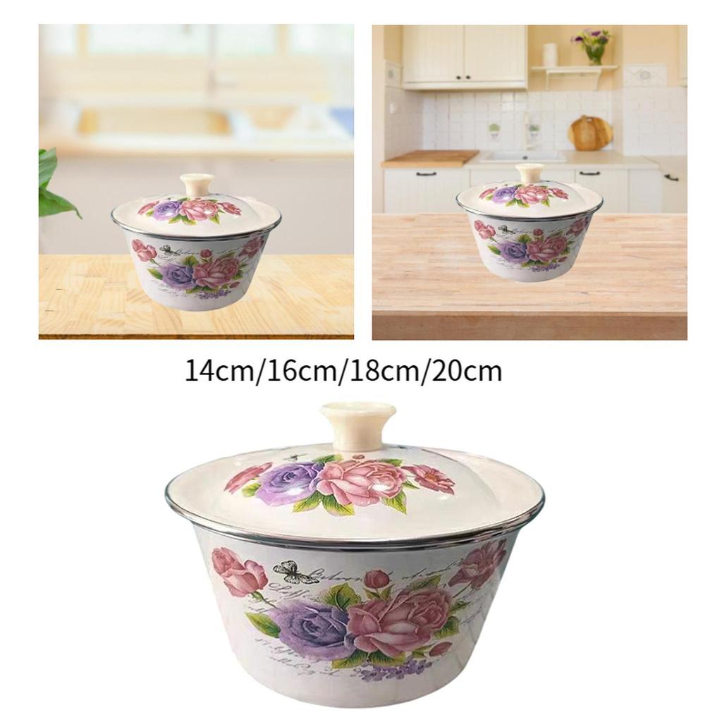 Vintage Enamel Mixing Bowl Enamelware Thickened Making Basin