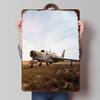 Abandoned Military Plane Printed Poster Customized Retro Wall Art Vintage Metal Tin Signs for Home Living Room Decorations House