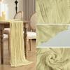 Baccessor 2 Pack Beige Cheesecloth Table Runner 35x120 Inch, 10ft Ivory Gauze Table Runner, Boho Rustic Sheer Cheese Cloths Runner for Wedding Baby