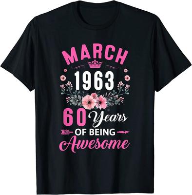 Vyrobeno v roce 1963, unisex triko k 60. březnu 60. narozeninám