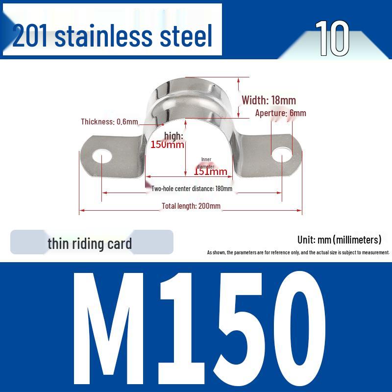 304 Stainless Steel U-Bolt Pipe Clamp Bracket - Pipe & Hose Clip Snap-on Hoop