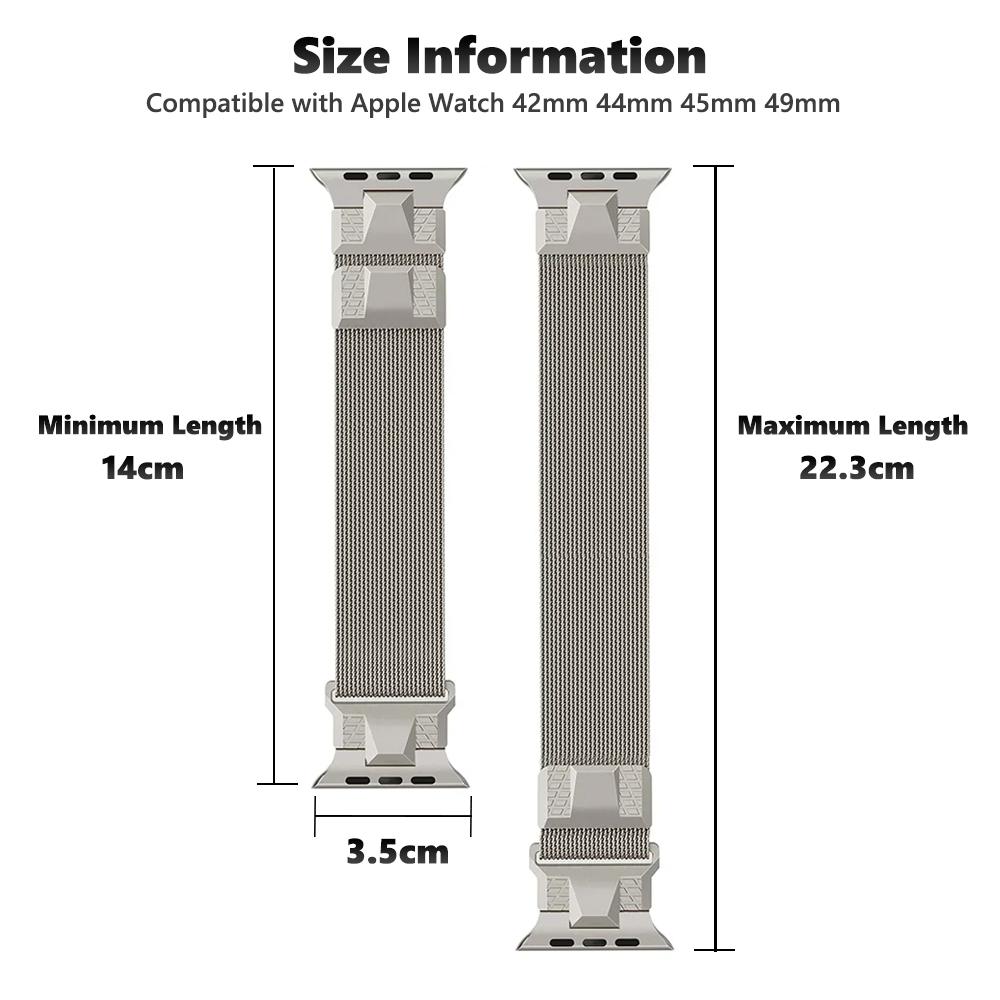 Magnetic Milanese Band for Apple Watch Ultra 3 2 49mm 11 10 46mm Luxury Loop Strap for iWatch Series 9 8 7 Se 45mm 44mm Bracelet