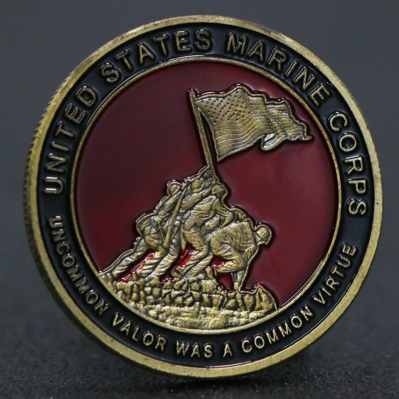 Сине-бронзовая памятная монета Корпуса морской пехоты, Коллекционная монета, Игровая монета пирата, Памятная медаль