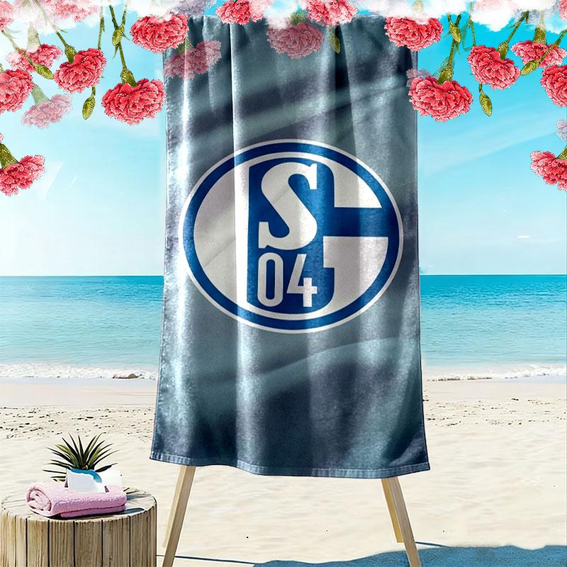 Asciugamano da Spiaggia Stampato FC Schalke 04, Asciugamano Grande Morbido ad Asciugatura Rapida per Spiaggia Campeggio Nuoto
