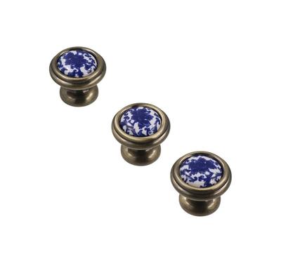 Flowers 76mm/96mm/128mm Creative Antique Blue And White Fashion Dresser Cabinet Handles Pull Handles Door Handle Drawer Knobs