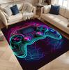 Gaming Controller Pattern Carpet Colorful Funny Game Console  Area Rug Soft Non-slip Floor Mat for Game Room Living Room Decor