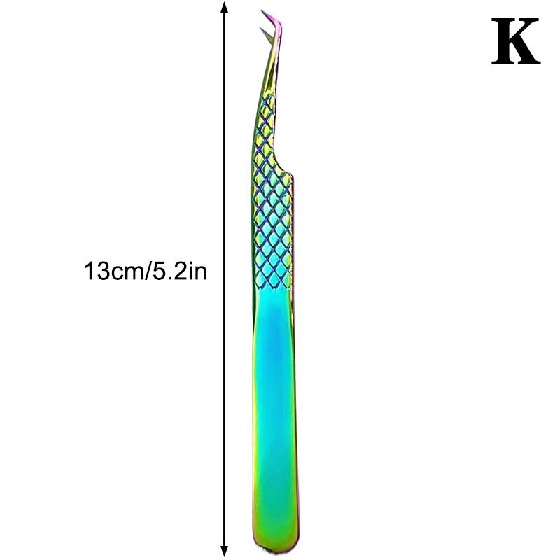 False Eyelash Tweezers Colorful Stainless Steel High Precision Anti-static Eyelash Extension Tweezers Makeup Tools