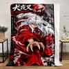 Printed Blanket - Inuyasha Red Manga Anime Poster for Sofa Couch Decor