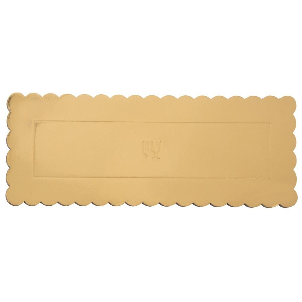 Base de tarta, tarta rectangular dorada 33x12 cm