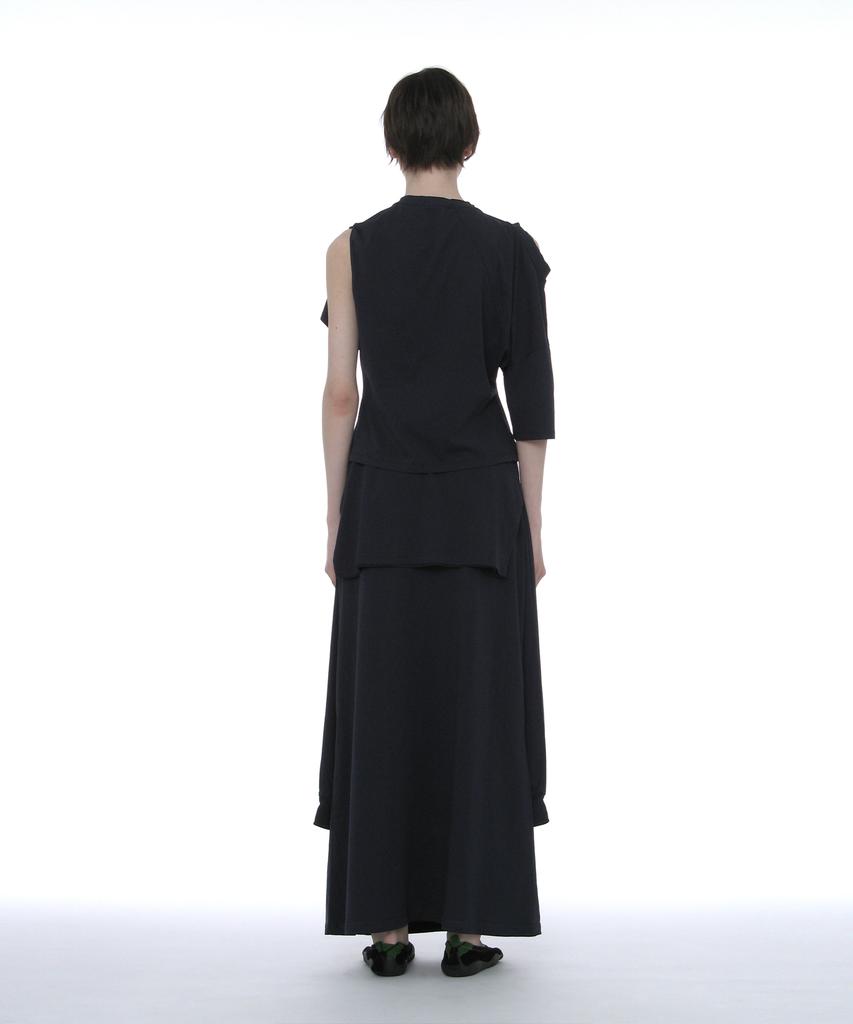 Partimento Woman Deconstructed Tee Maxi Skirt_Navy