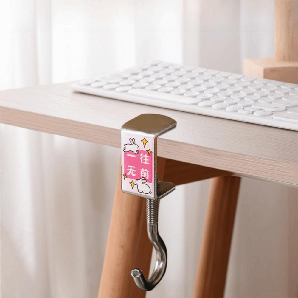 

Portable Steel Student Bag Hook Rotatable Strong Load Bearing Desk Side Hook Detachable Table Hooks Office Supplies Organizer розовый