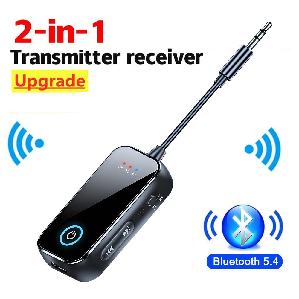 2-in-1 Bluetooth Adapter Transmitter Receiver Bluetooth AUX 5.4 Wireless 3.5mm Adapter Stereo for Earphones TV Car Audio
