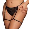 String with Garters MARIE Plus Size Black - Le Désir - Strings and Panties