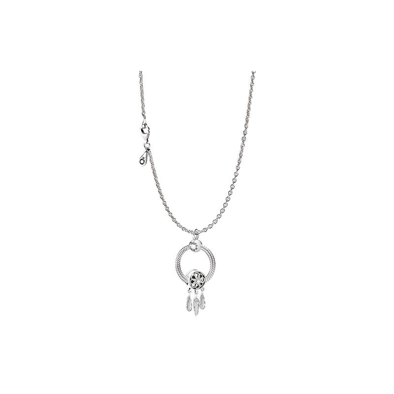 Pandora New Dream Catcher Necklace 925 Silver Pendant Women s Model BTS серебряный