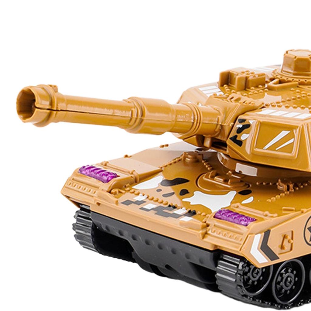 Mini Battle Tank Educational Toy Pull Back Vehicle Simulation Rotating Turret Sturdy PP