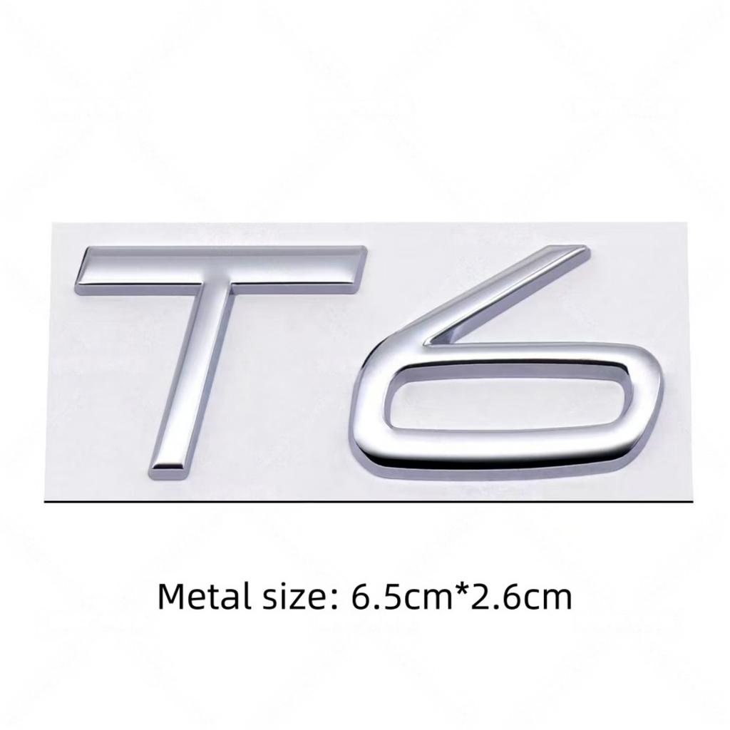 3D Metal AWD T5 T6 B5 B6 Letter Badge Sticker Rear Trunk Emblem Decal High-Quality Automotive Exterior Accessories