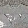 Unisex Jacquard Embroidery Street Style Sweater - Round Neck Knit Pullover for Autumn/Winter