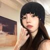 Ins Spicy Girl Sequin Pile Hat Hat Women's Versatile Fashion Handmade Knitted Hollow Out Face Display Cold Hat with Head Cover