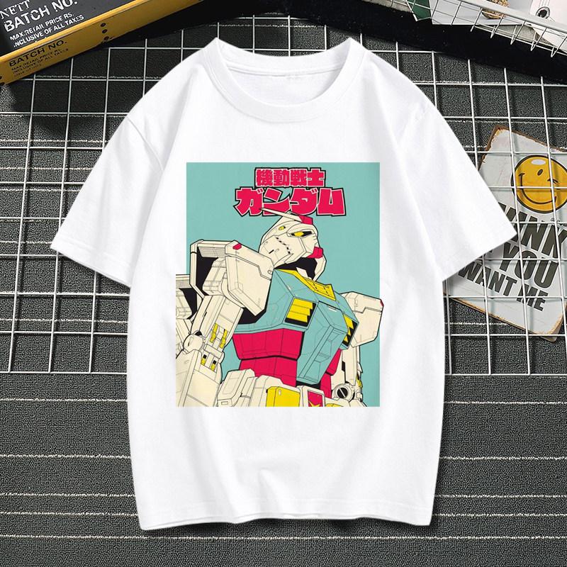 Mobile Suit Gundam Anime TShirt for Men Women Kids Classic Robot Graphic Casual Cotton Short Sleeve Streetwear Top